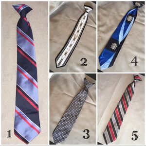 Kids Clip On Ties Blue Red